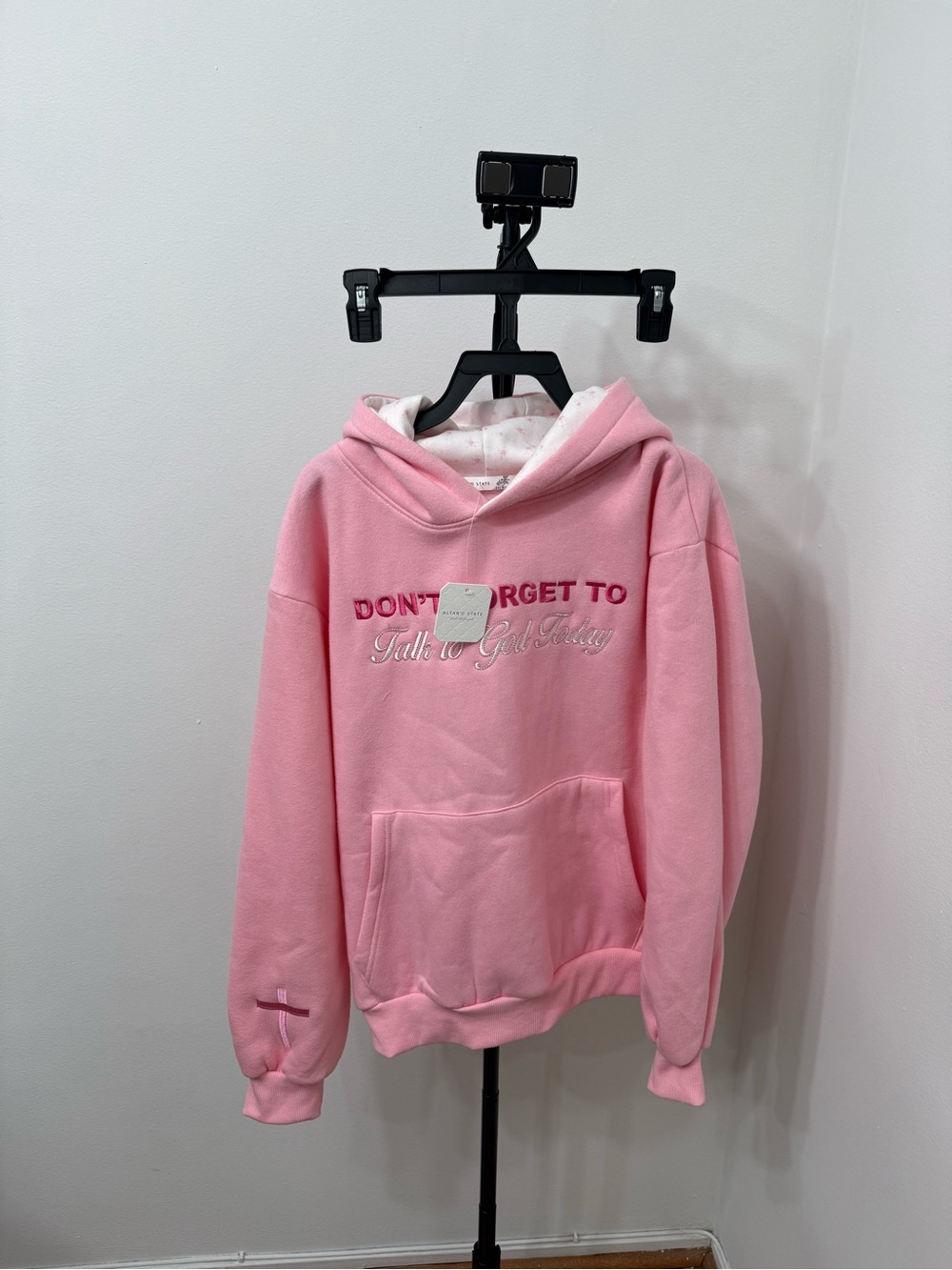 Altar'd State Pink Embroidered Back Hoodie Jacket - Picture 5 of 7
